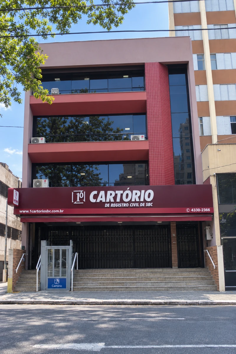 Fachada do 1º Cartório de Registro Civil de São Bernardo do Campo
